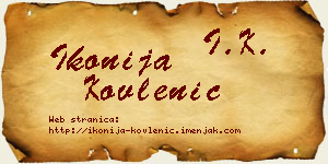 Ikonija Kovlenić vizit kartica